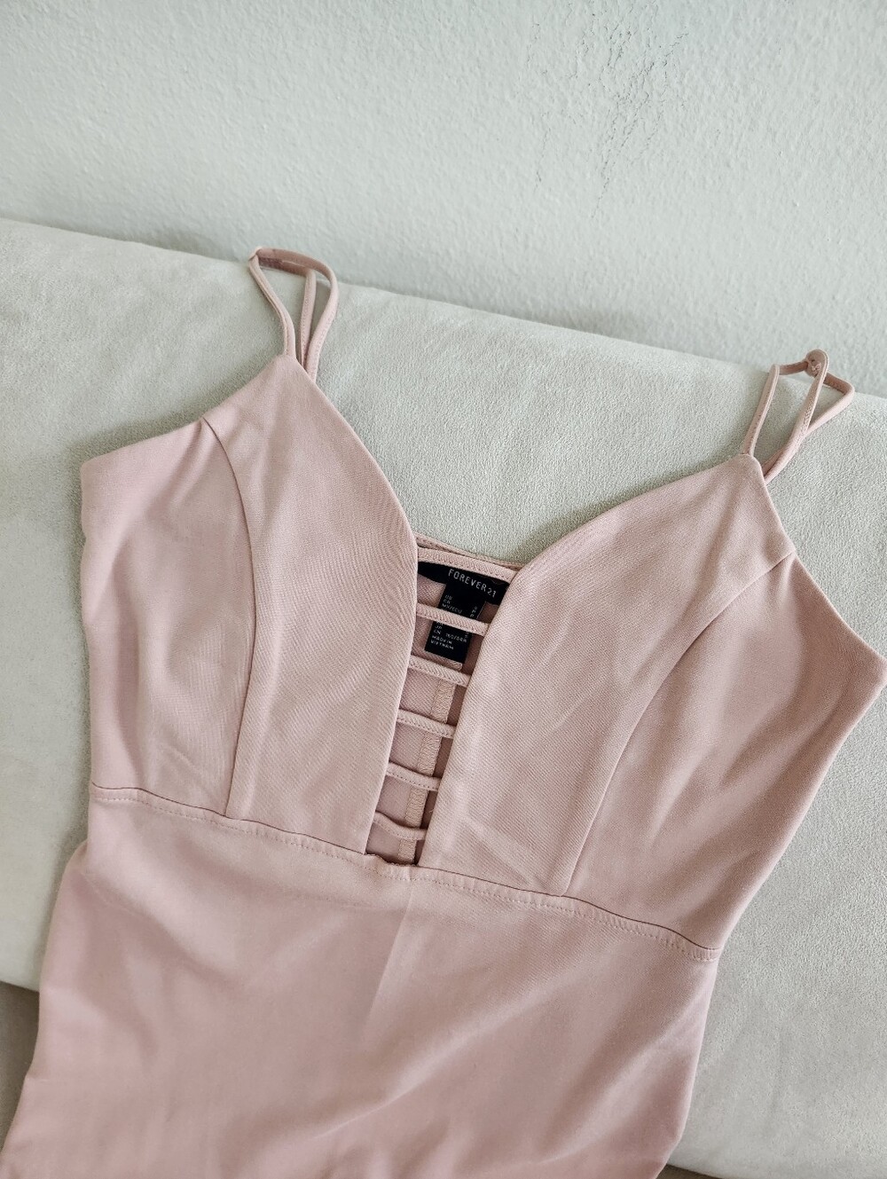 Forever 21 Light Pink Ladder-Front Mini Dress - Picture 3 of 4